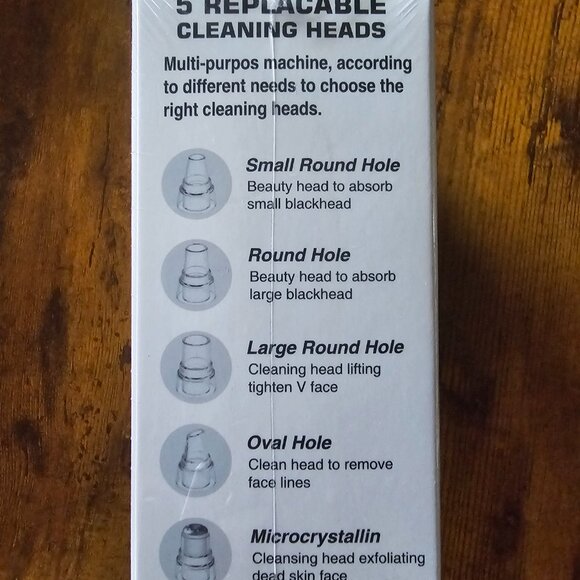 Rechargeable Blackhead Remover Vacuum – 5 Heads, LED Display, New - Picture 3 of 4